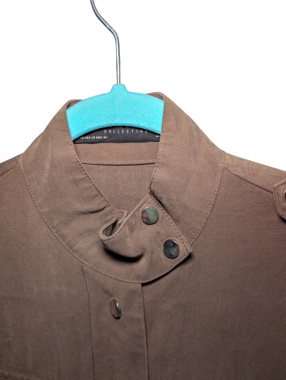Women's Brown Utility Jacket - Casual Anorak Coat - Picture 5 of 6